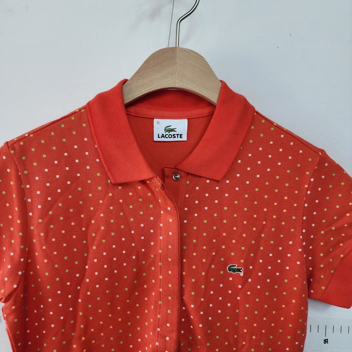 라코스테 오렌지 도트 반팔 카라 원피스 상품이미지2