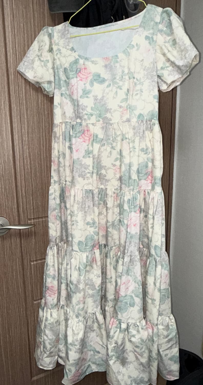 플라워 퍼프 롱 원피스 상품이미지1