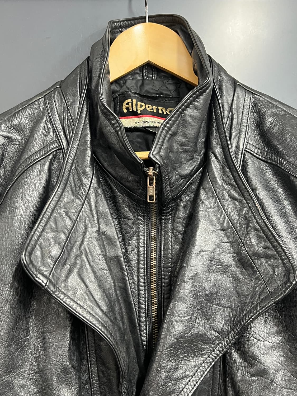 90s' AIperna Vintage 빈티지 램스킨 양가죽 레더 자켓 상품이미지3