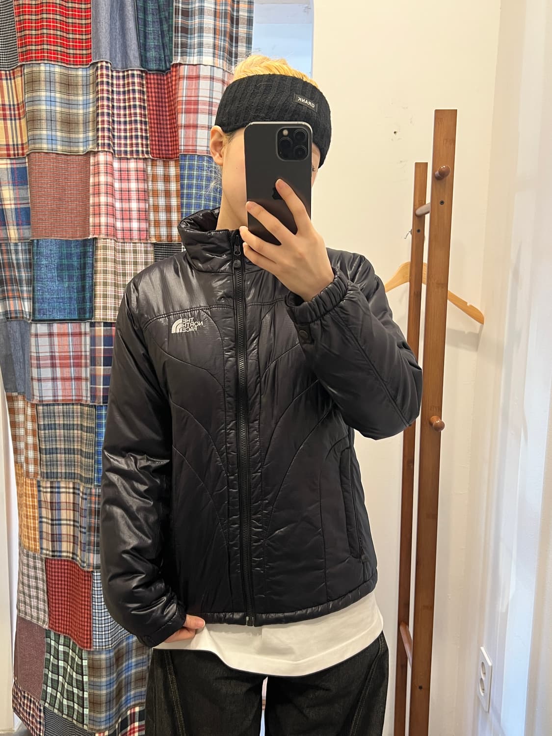 노스페이스 블랙 퀄팅 패딩 상품이미지1