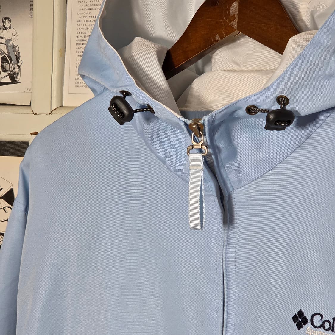 컬럼비아 배색 스카이 블루 바람막이 자켓 상품이미지3