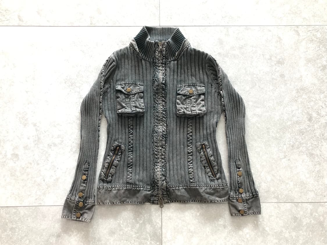 00‘s • y2k 골지 포켓 집업 상품이미지1