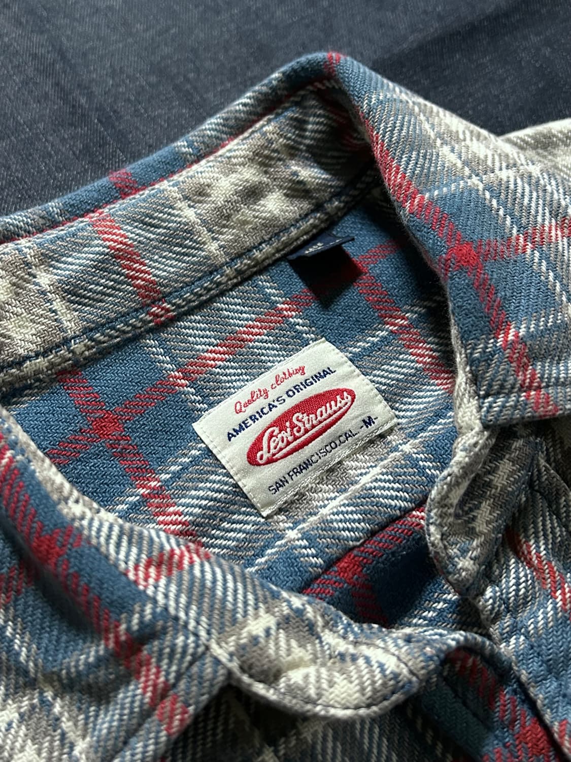 90s Levis 화이트탭 플란넬 체크 셔츠 상품이미지5