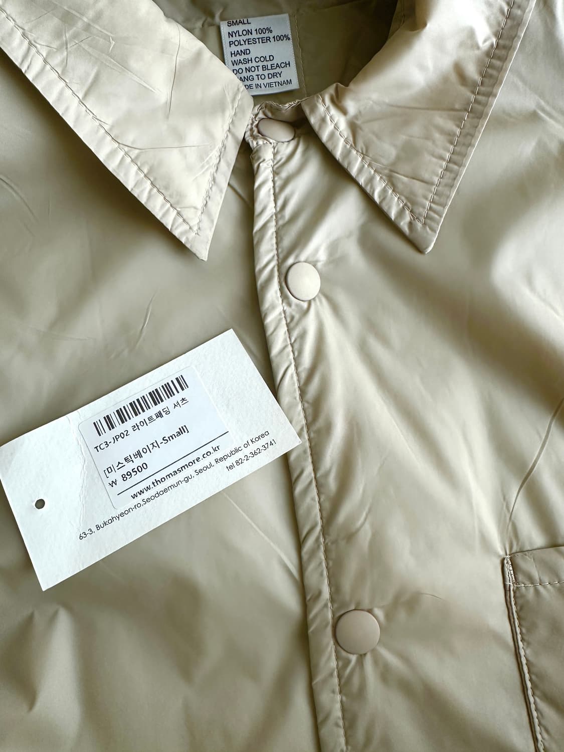 [S] 토마스모어 라이트 패딩 셔츠 미스틱베이지 상품이미지4