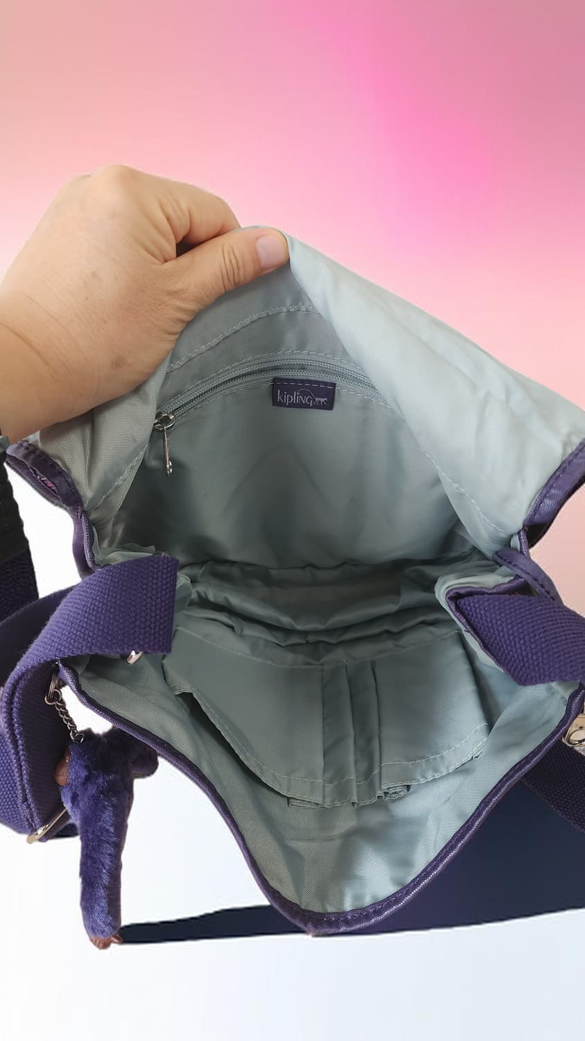 키플링 체크무늬 크로스백 가방 + 키링 상품이미지3