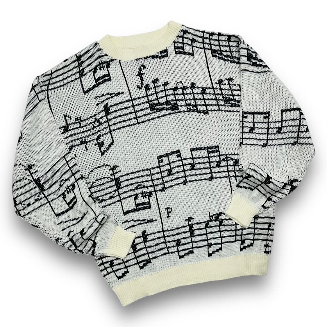 AIM 80s 음표 무늬 빈티지 스웨터 니트 상품이미지2