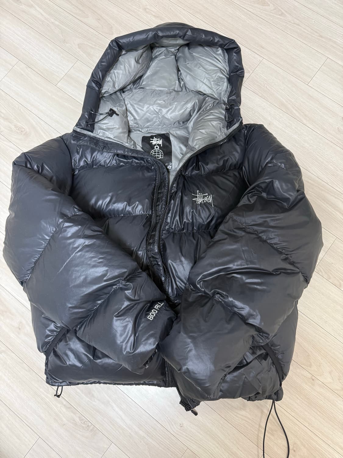 스투시 다운 파카 마이크로 립스탑 팬텀 블랙 상품이미지1