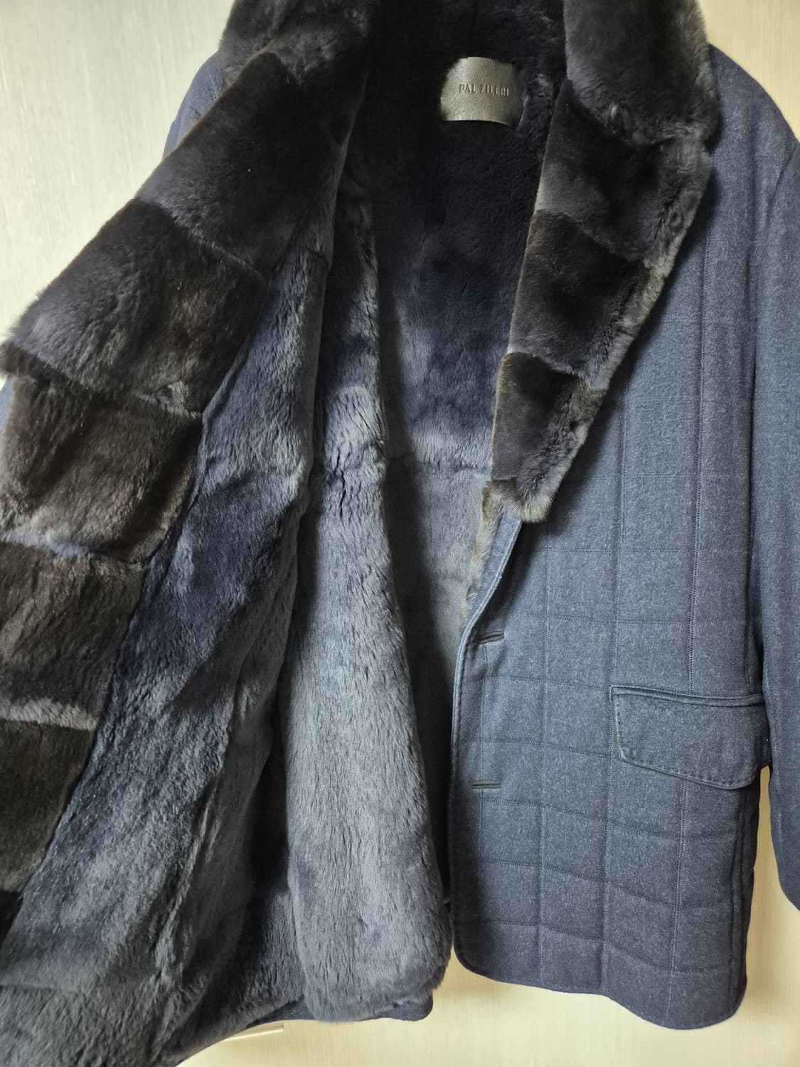 빨질레리 리얼 래빗퍼 밍크카라 캐시미어 자켓  겨울퍼자켓 남성 52 코트 상품이미지6