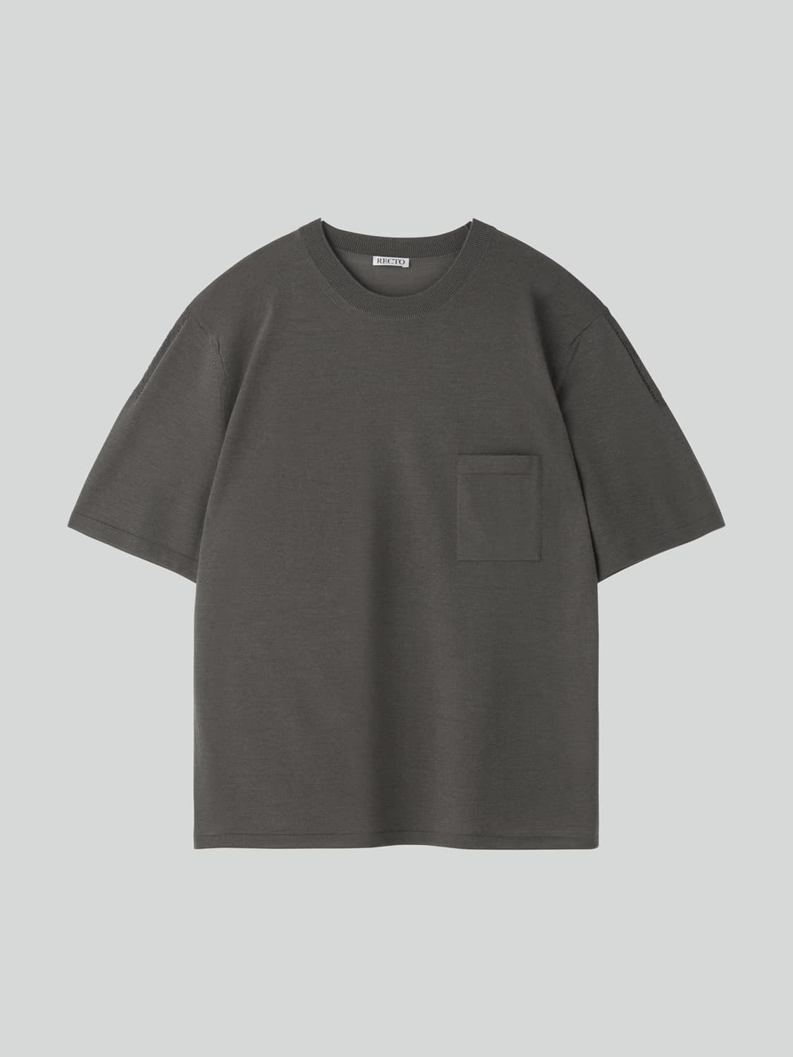 렉토 26SS 포켓 울 니트 탑 세피아 그레이 상품이미지4