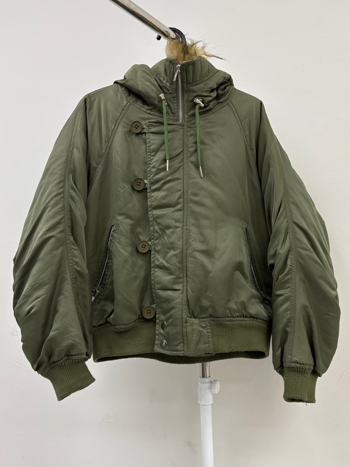 빈티지 카키 y2k 봄버 자켓 상품이미지1