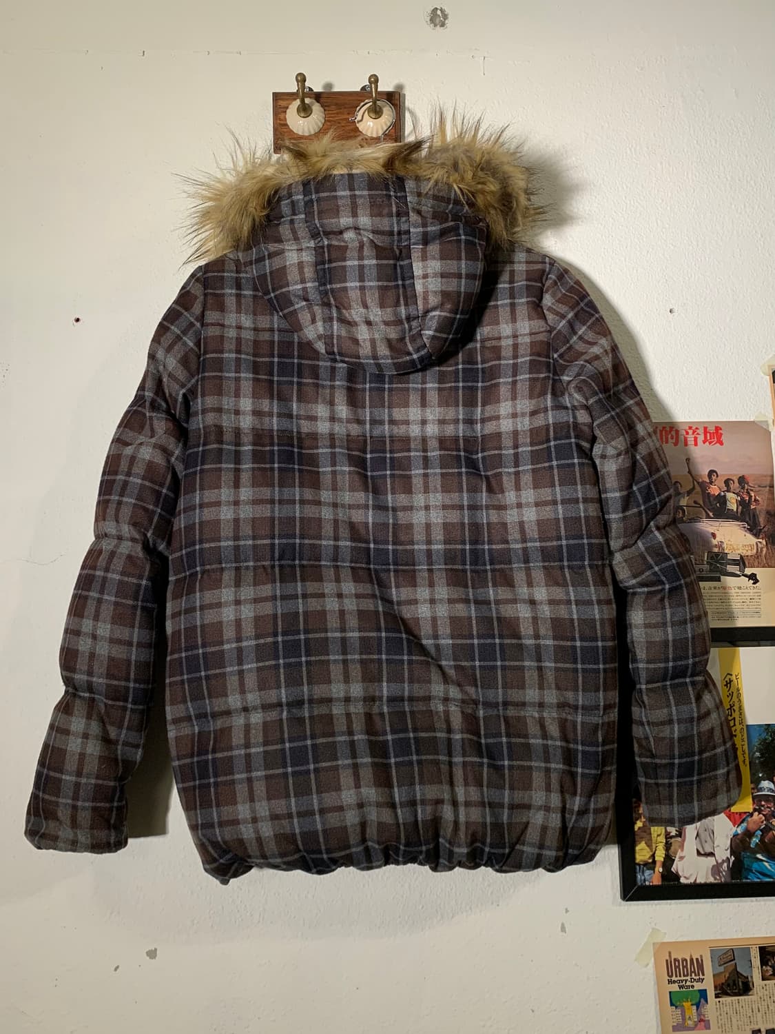 빔즈하트 타탄체크 퍼 패딩 상품이미지6