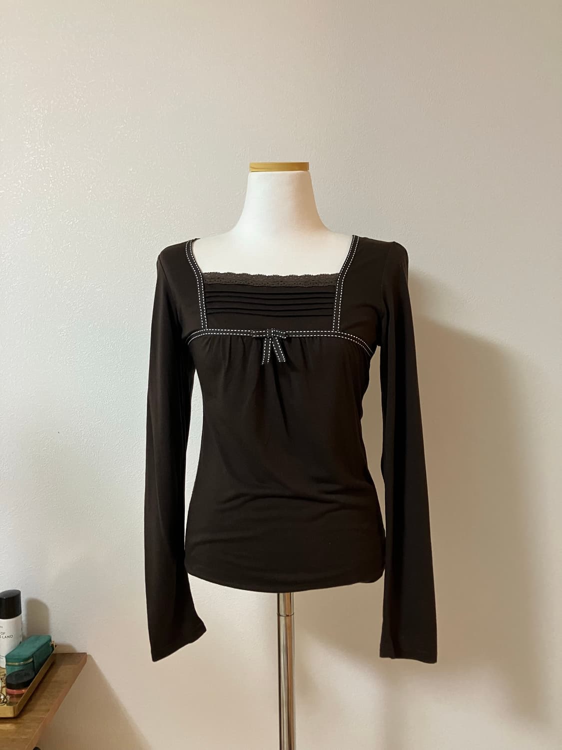 일본빈티지 리본 롱슬리브티셔츠 긴팔티셔츠 모리걸 상품이미지1