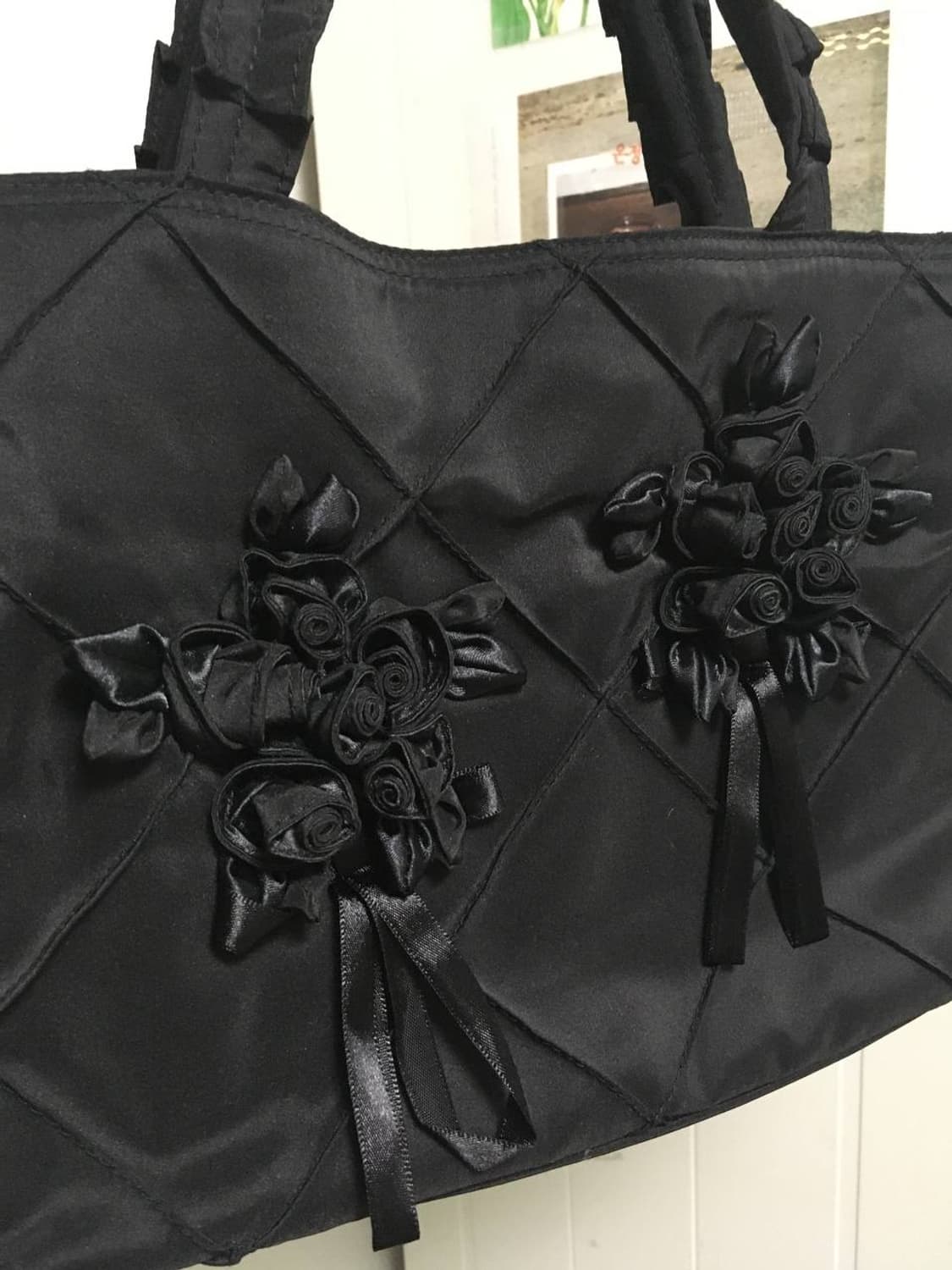 일본빈티지 블랙 레이스 플라워백 토트백 꼼데 트밍 유노이아 cos 상품이미지5