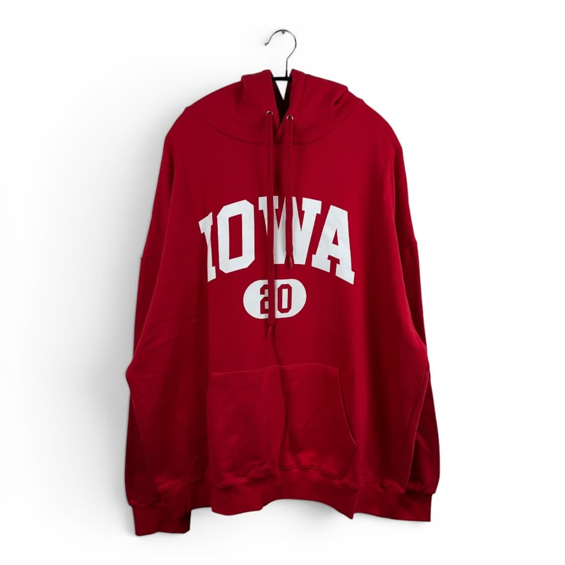 (F) 아이오와 박스 기모 후드 티 레드 상품이미지1