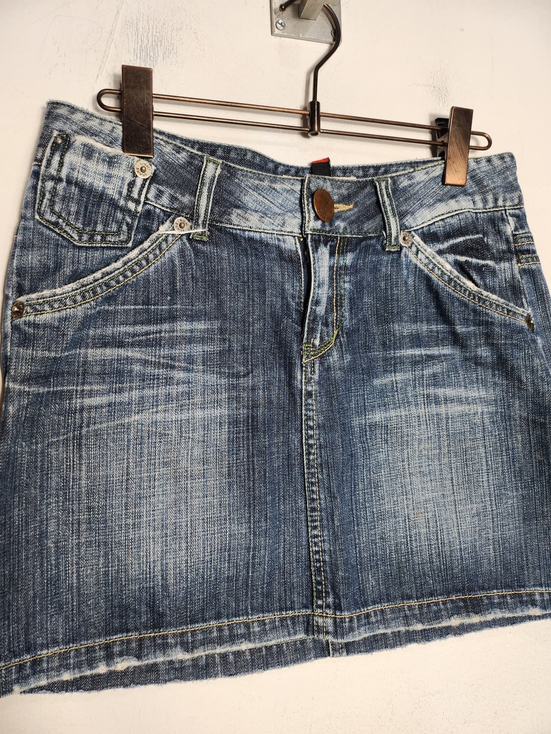 DUMI 빈티지 워싱 데님 미니 스커트 상품이미지2