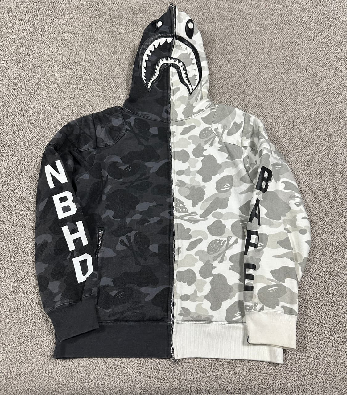 네이버후드x베이프 후드집업 XL 상품이미지1