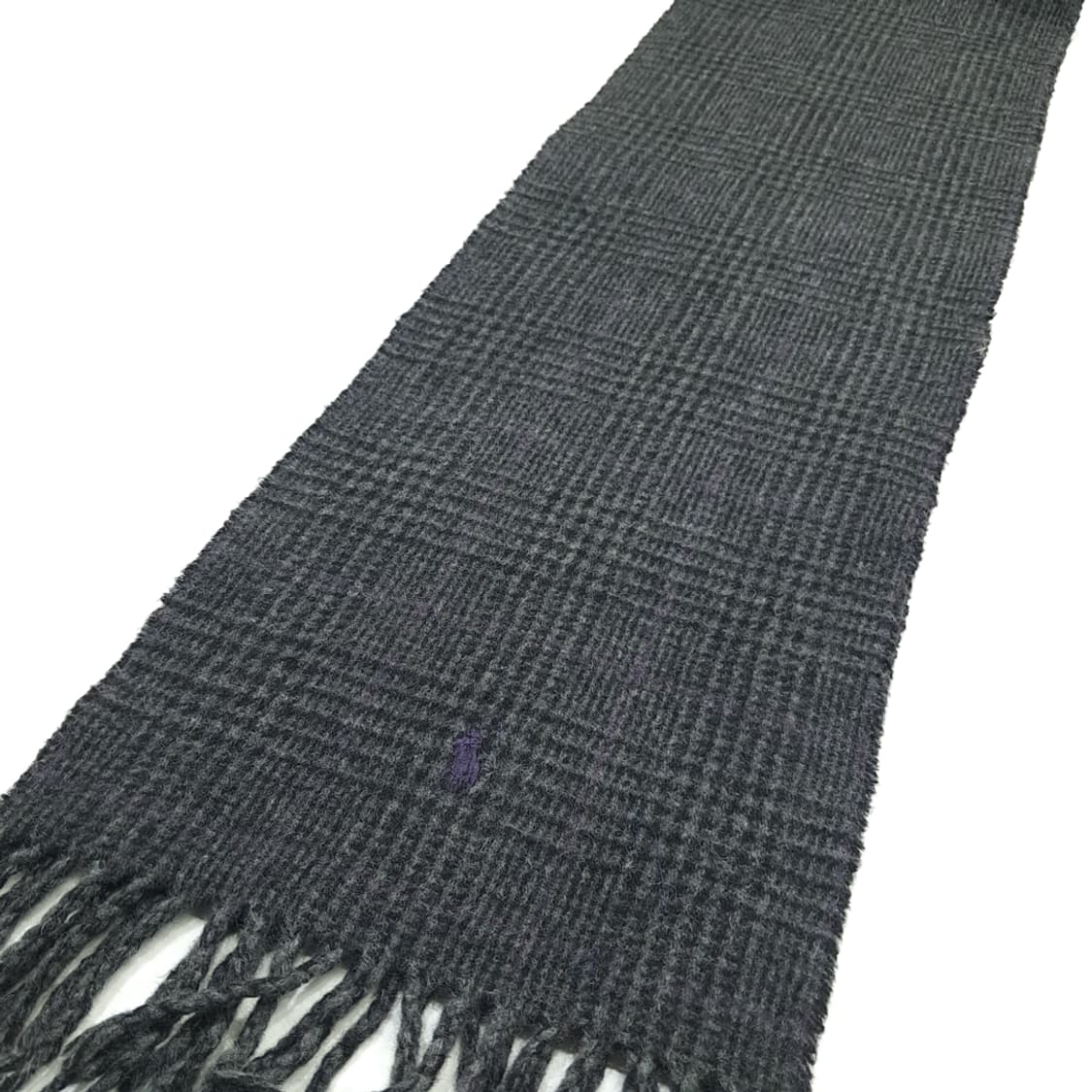 MX263 폴로 랄프로렌 하운드투스 다크그레이 양면 버진울 목도리 머플러 상품이미지2