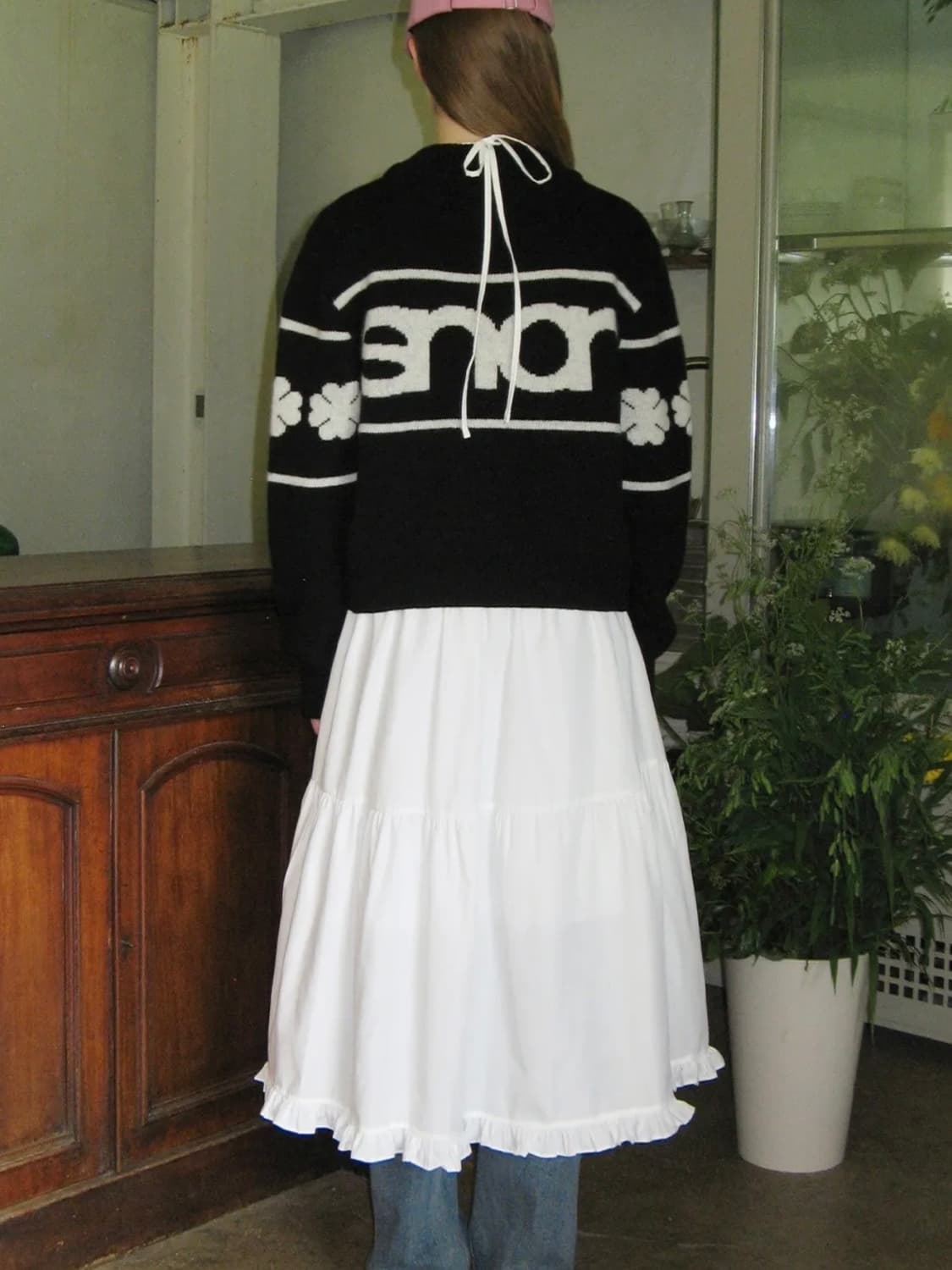 시눈 로고 니트 집업 블랙 상품이미지2