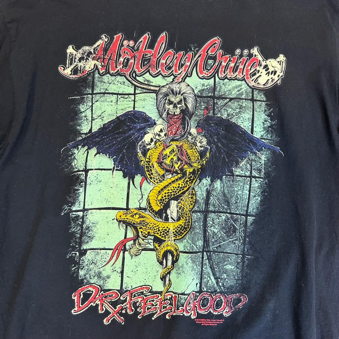 밴드 Mötley Crüe Dr. Feelgood' 투어 반팔티L 상품이미지3