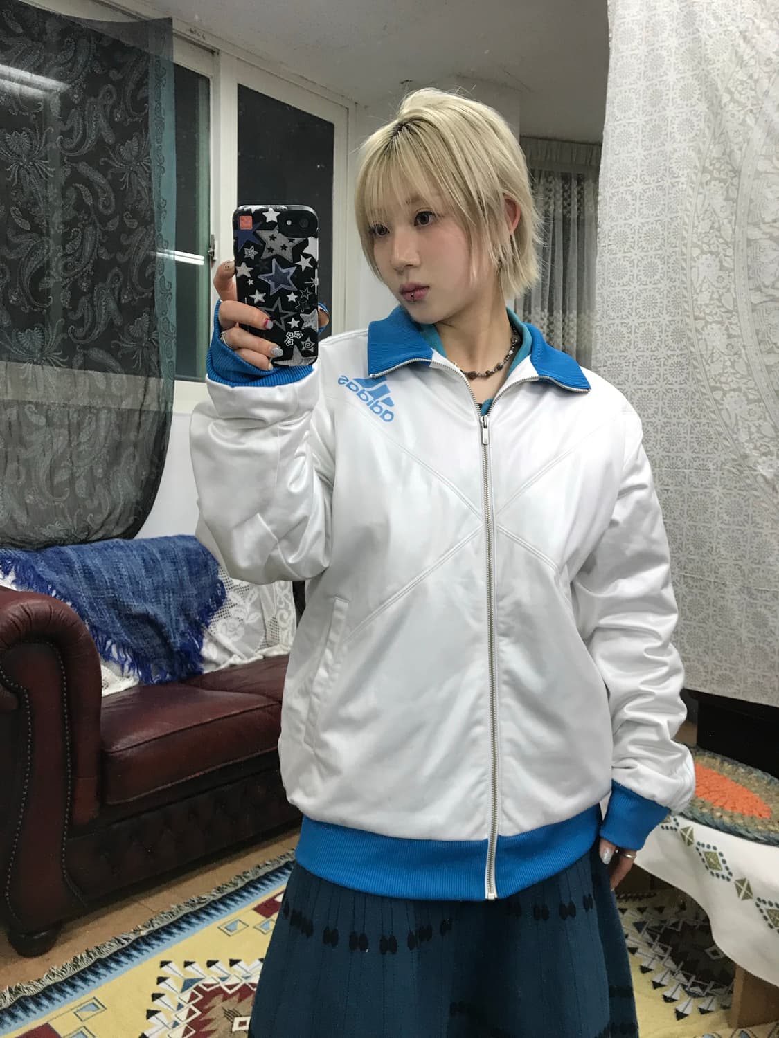 아디다스 빈티지 블루종 자켓  상품이미지1