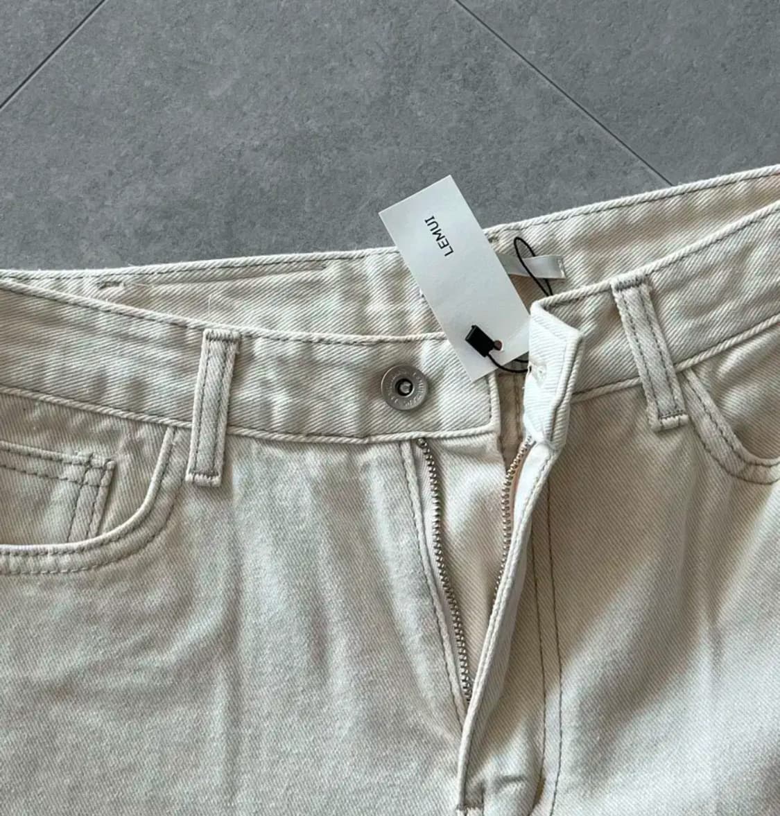 르뮈 기모 피치 크림 진 xs 새상품 상품이미지2