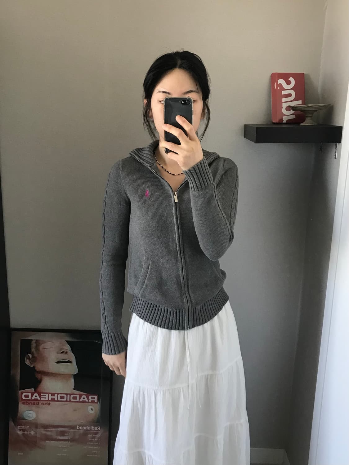 폴로 랄프로렌 포니로고 사이드라인 케이블 그레이 풀집업 상품이미지2