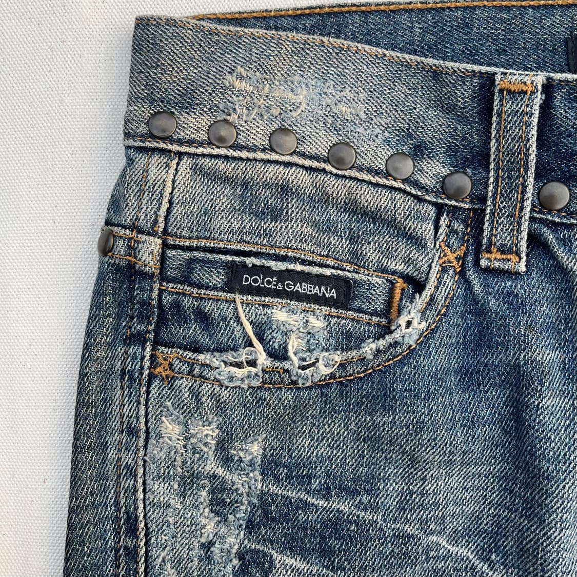 돌체앤가바나 하와이안 자수 플레어 데님 팬츠 상품이미지4