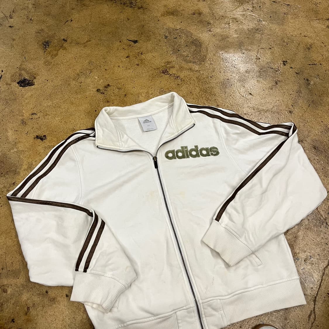 아디다스 화이트 브라운 카키 져지 트랙탑 95 상품이미지1