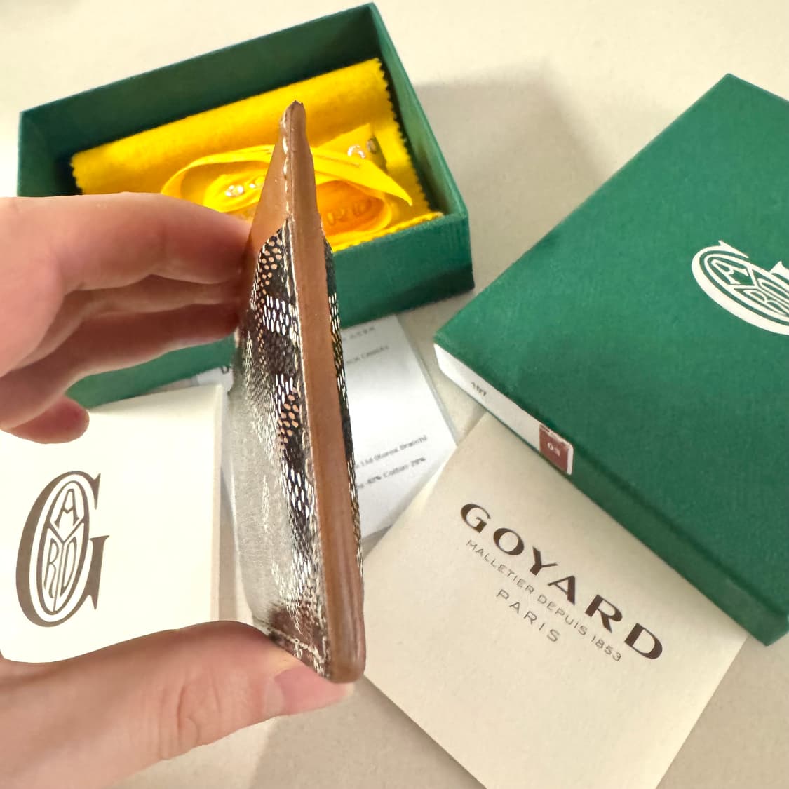 고야드 생쉴피스 카드지갑 블랙탄 갤러리아구매 풀구성 상품이미지3