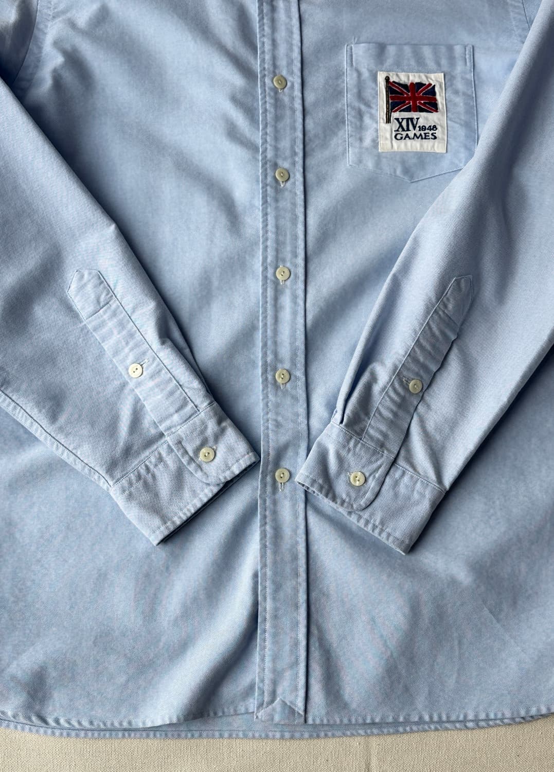 폴로 랄프로렌 1948 런던 올림픽 유니언잭 차이나카라 옥스포드 셔츠 L 상품이미지5