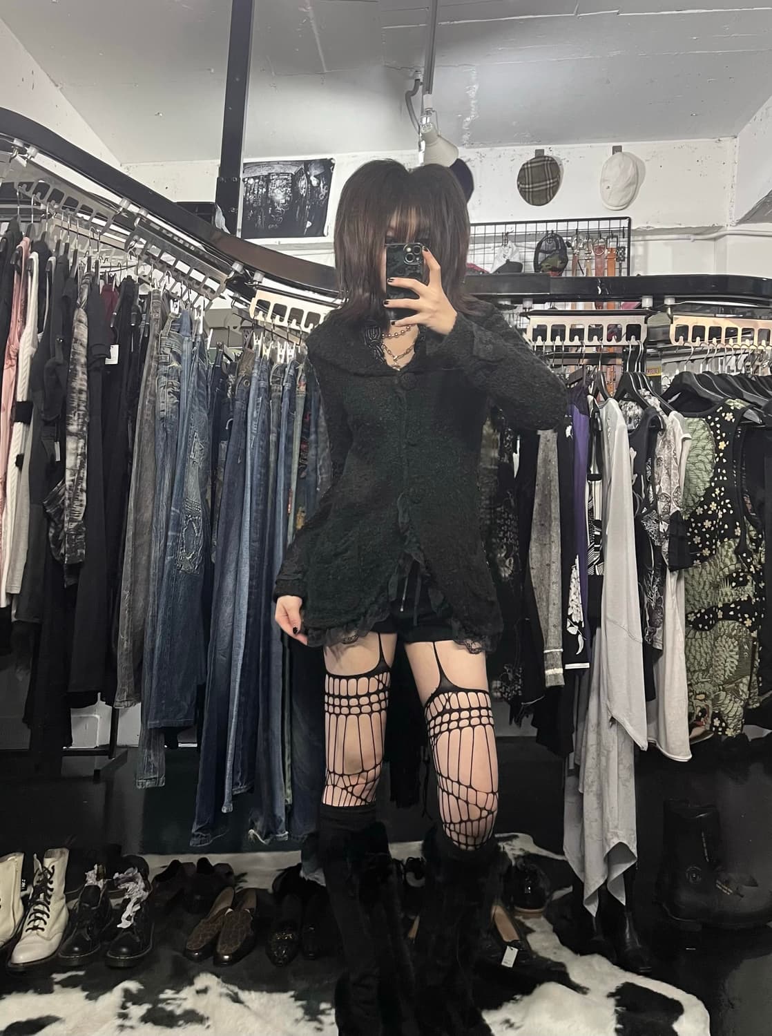 액시즈팜 빅 카라 레이스 가디건 상품이미지1