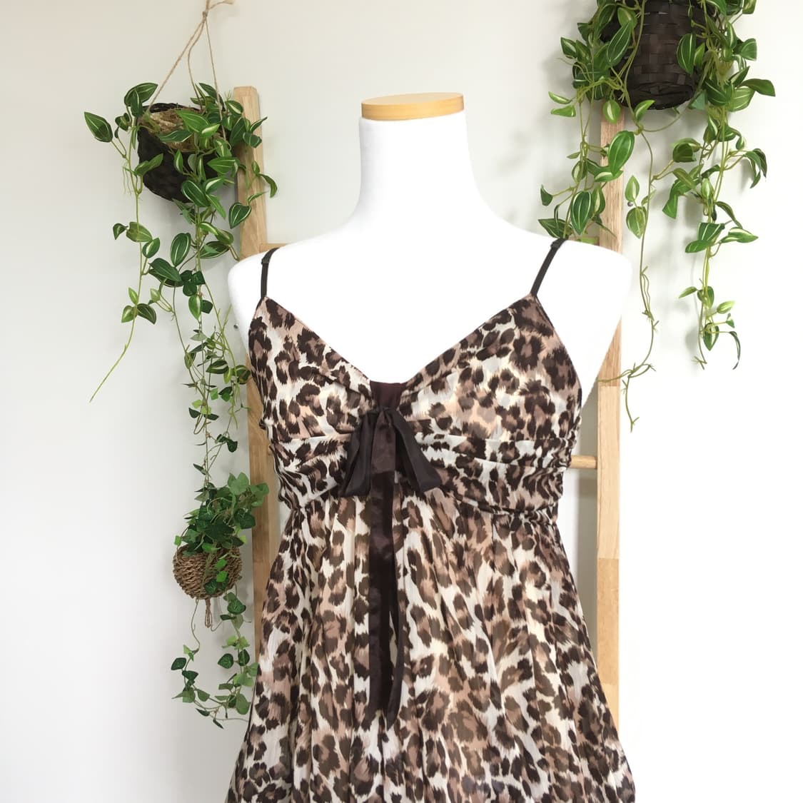 JPN/ 레오파드슬리브리스원피스 갸루 오네갸루 갸루슬리브리스 상품이미지3