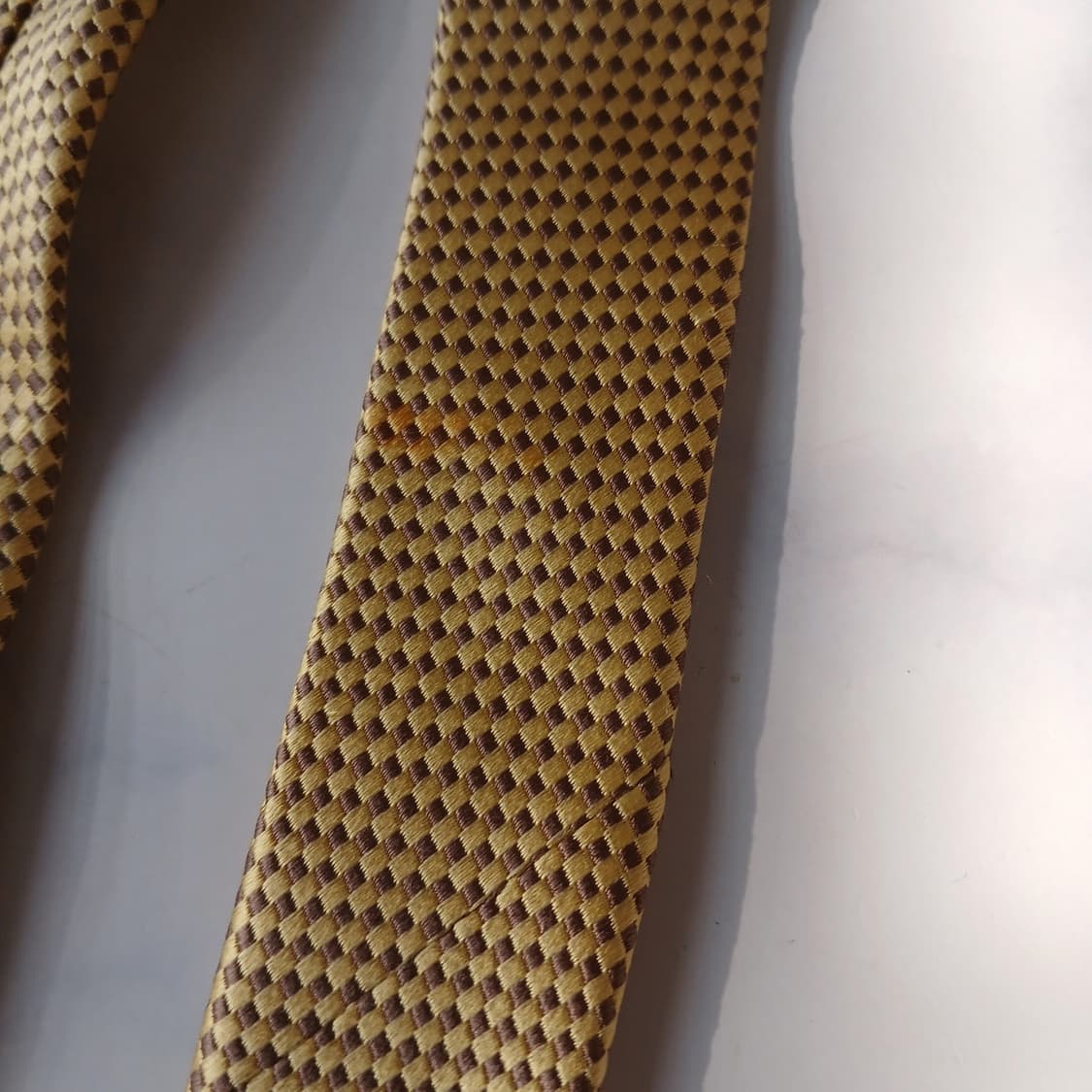 지오지아 실크 골드 마이크로 패턴 넥타이 8.4cm A등급 A19839 상품이미지6