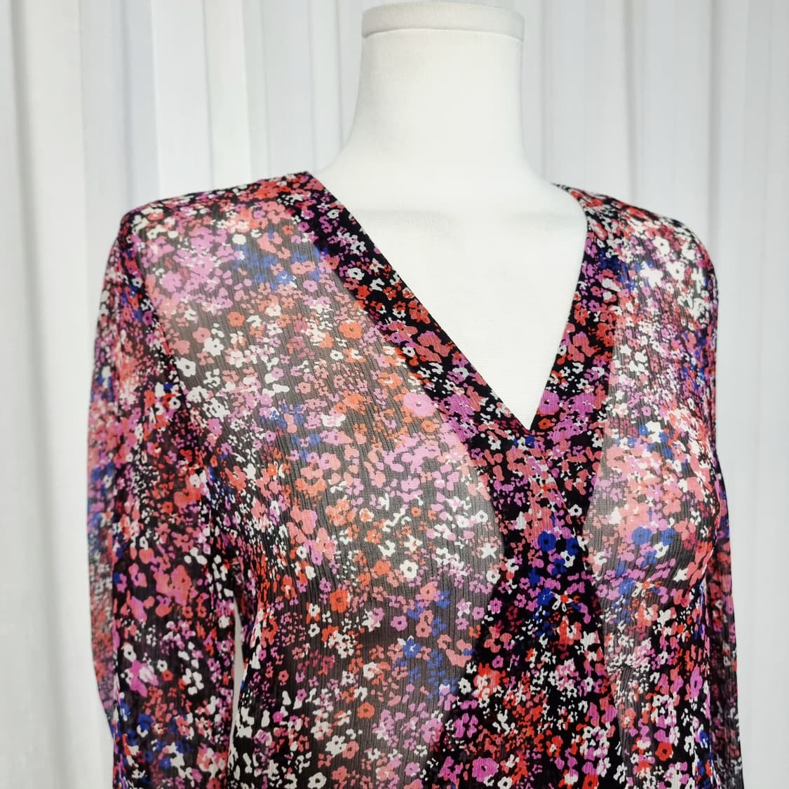 마쥬 maje 실크100 시스루 블라우스 (55/표기1) 상태최상 상품이미지6