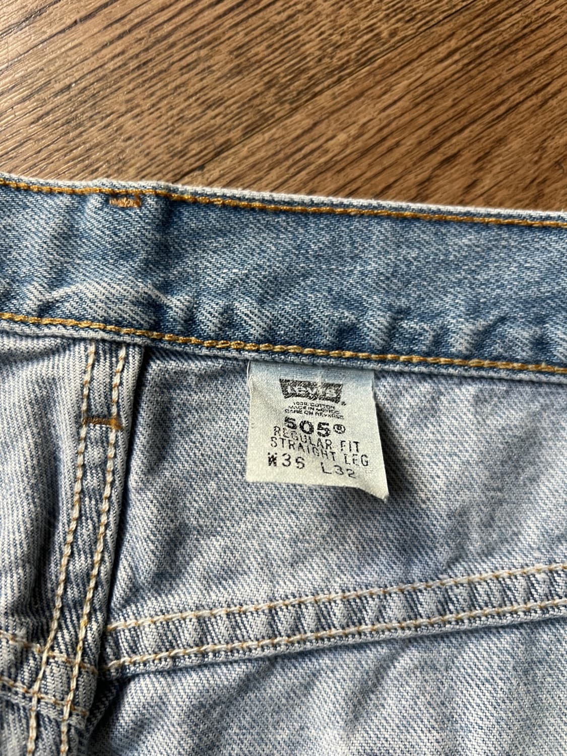 [36]00's 리바이스 USA 505 맥시코제 라이트블루 데님 팬츠 상품이미지4