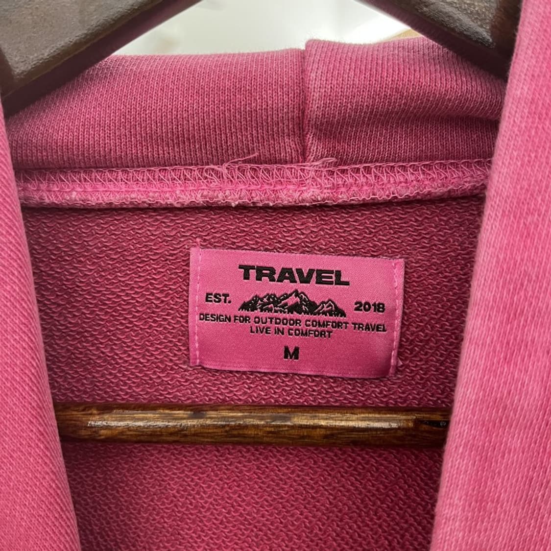 트래블 Y2K 레트로 스트릿 마젠타핑크 오버핏 후드티 M C10516 상품이미지5