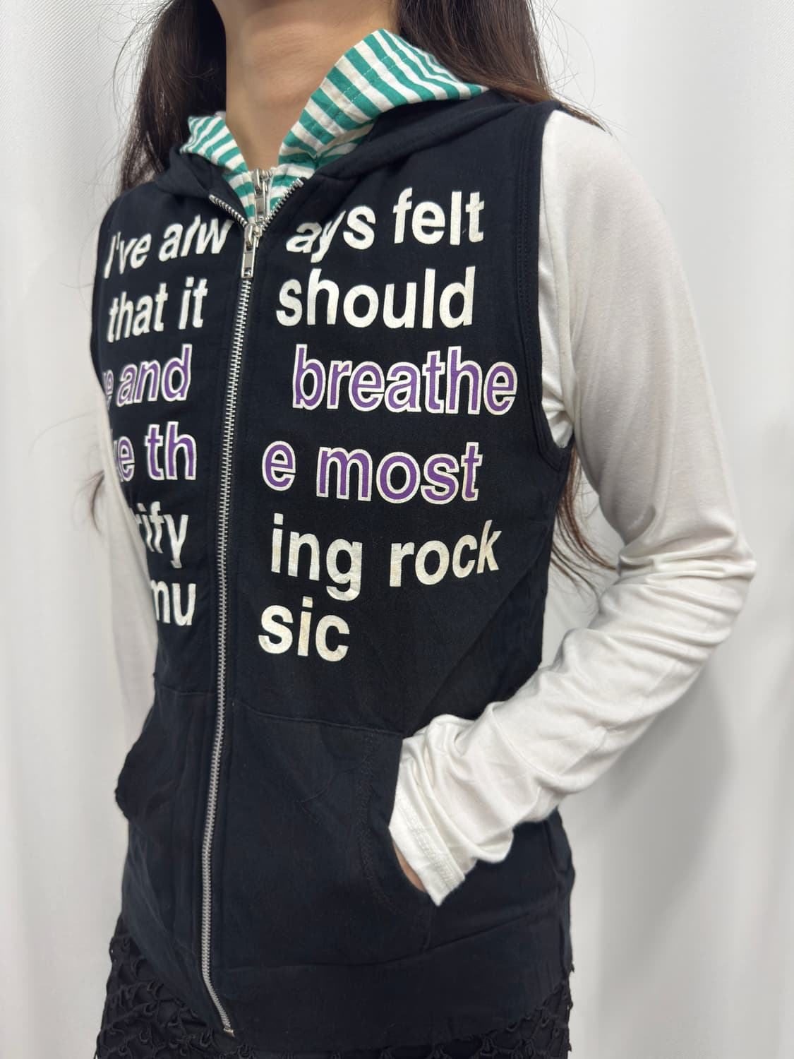 layered hood vest zipup 상품이미지5