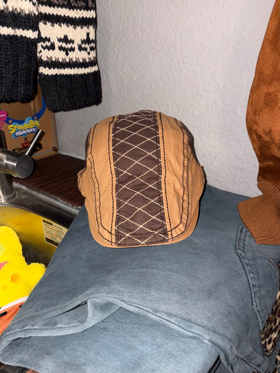 빈티지 퀄팅 헌팅캡 상품이미지2