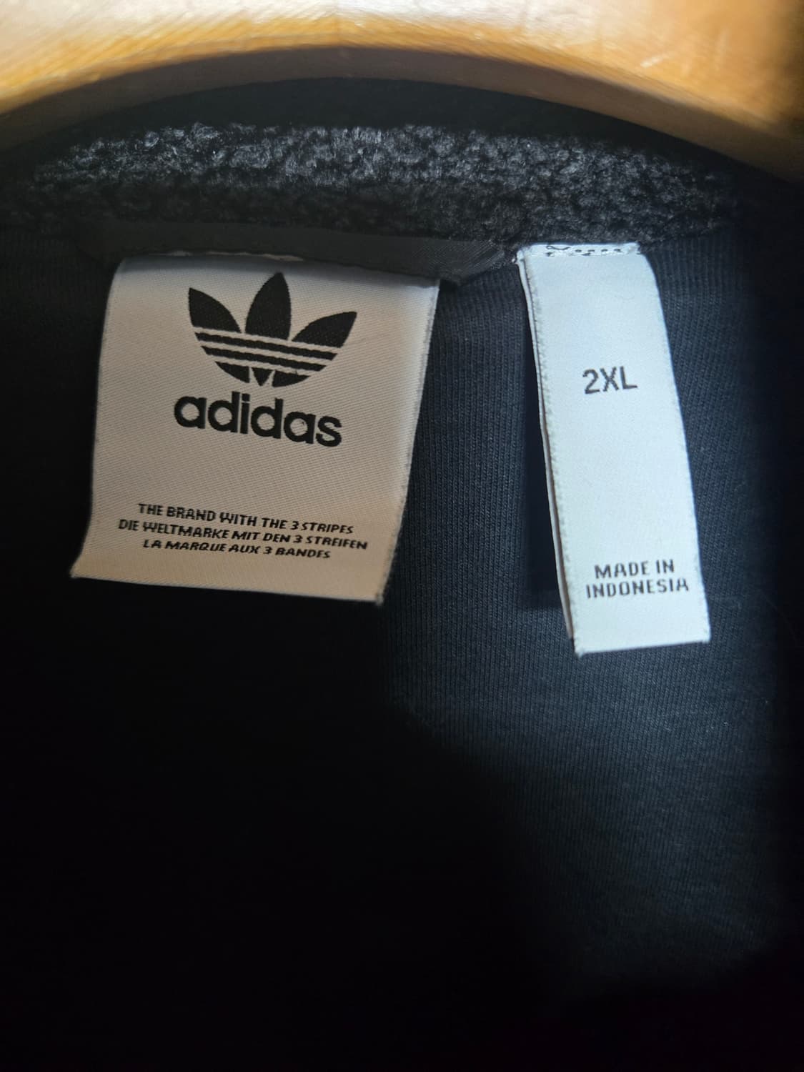 아디다스 블랙/회색 트레포일 뽀글이 자켓2XL 상품이미지8