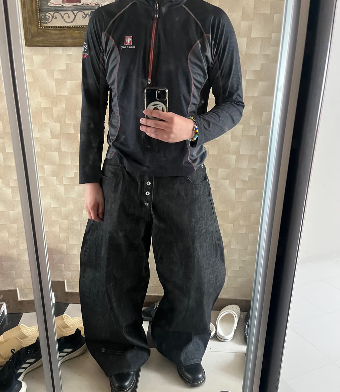 Peoplesense Black Raw Denim Jeans with B 상품이미지2