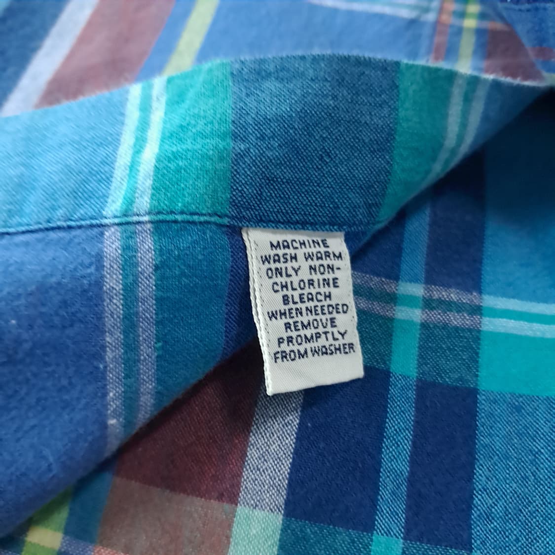 CK835 XL 폴로 90s 블레이크핏 블루 마드라스 반팔 셔츠 남방 상품이미지5