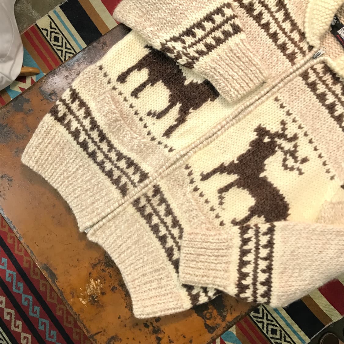 퍼스트다운 노르딕 패턴 퓨어울 집업 코위찬 남성 102 여성 프리사이즈 상품이미지3