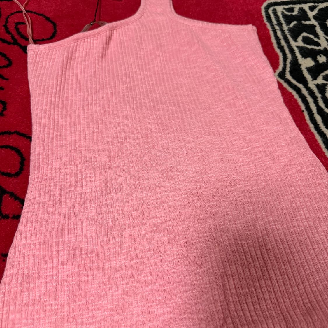 Rejina pyo 핑크 원 사이드 니트 슬리브리스 상품이미지3