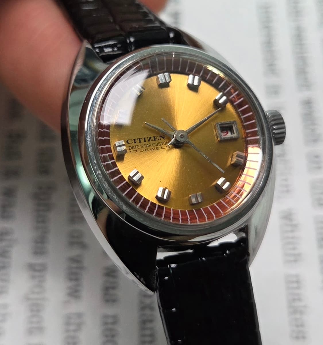 레어] 빈티지 시티즌 데이트스타 오렌지다이얼 수동 메커니컬 여성용 
 상품이미지2