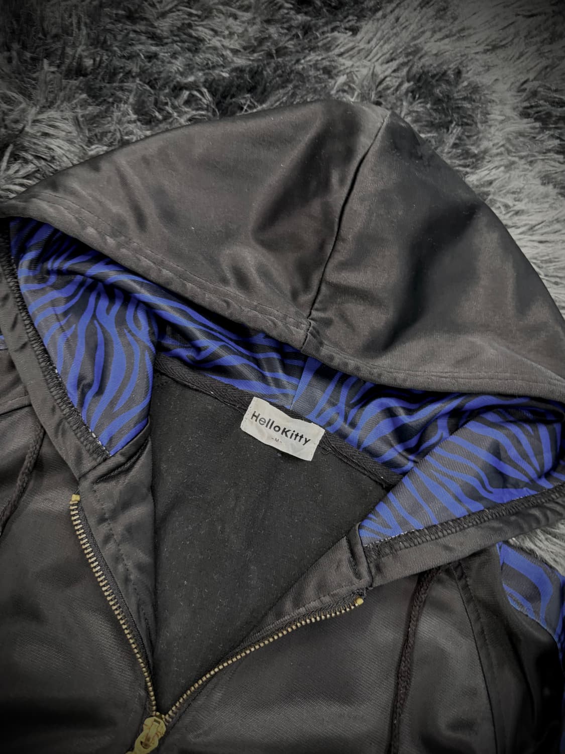 Hello Kitty 골드 글리터 헬로키티 프린팅 블루호피 후드져지 상품이미지8