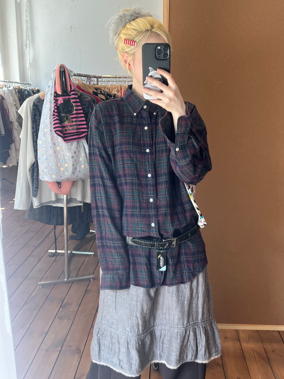 폴로 레드 체크 셔츠  상품이미지1