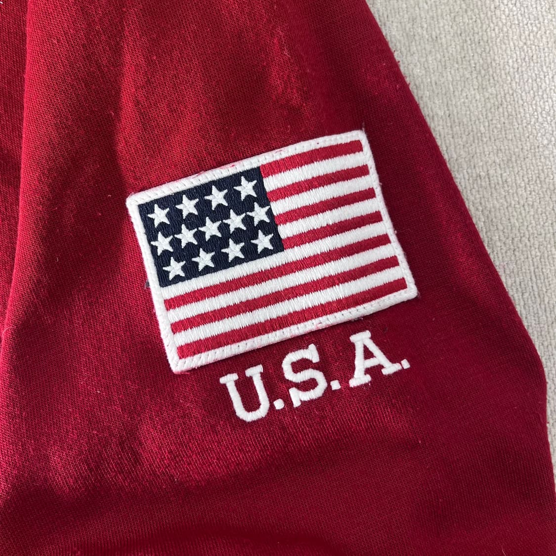 105 폴로랄프로렌 스펠아웃 성조기 버건디 후드티 상품이미지5