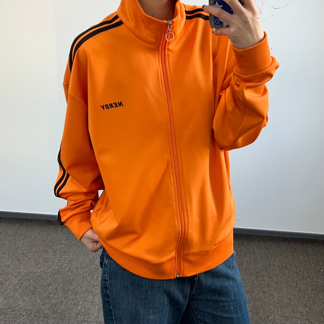Nerdy 널디 블랙 트랙 오렌지 져지 상품이미지2