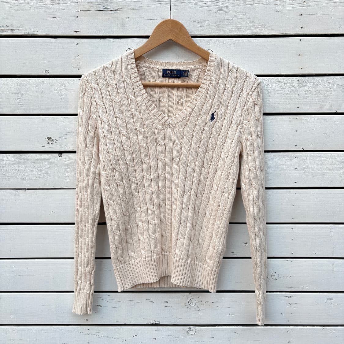 Polo 폴로 케이블 꽈배기 브이넥 니트 상품이미지1