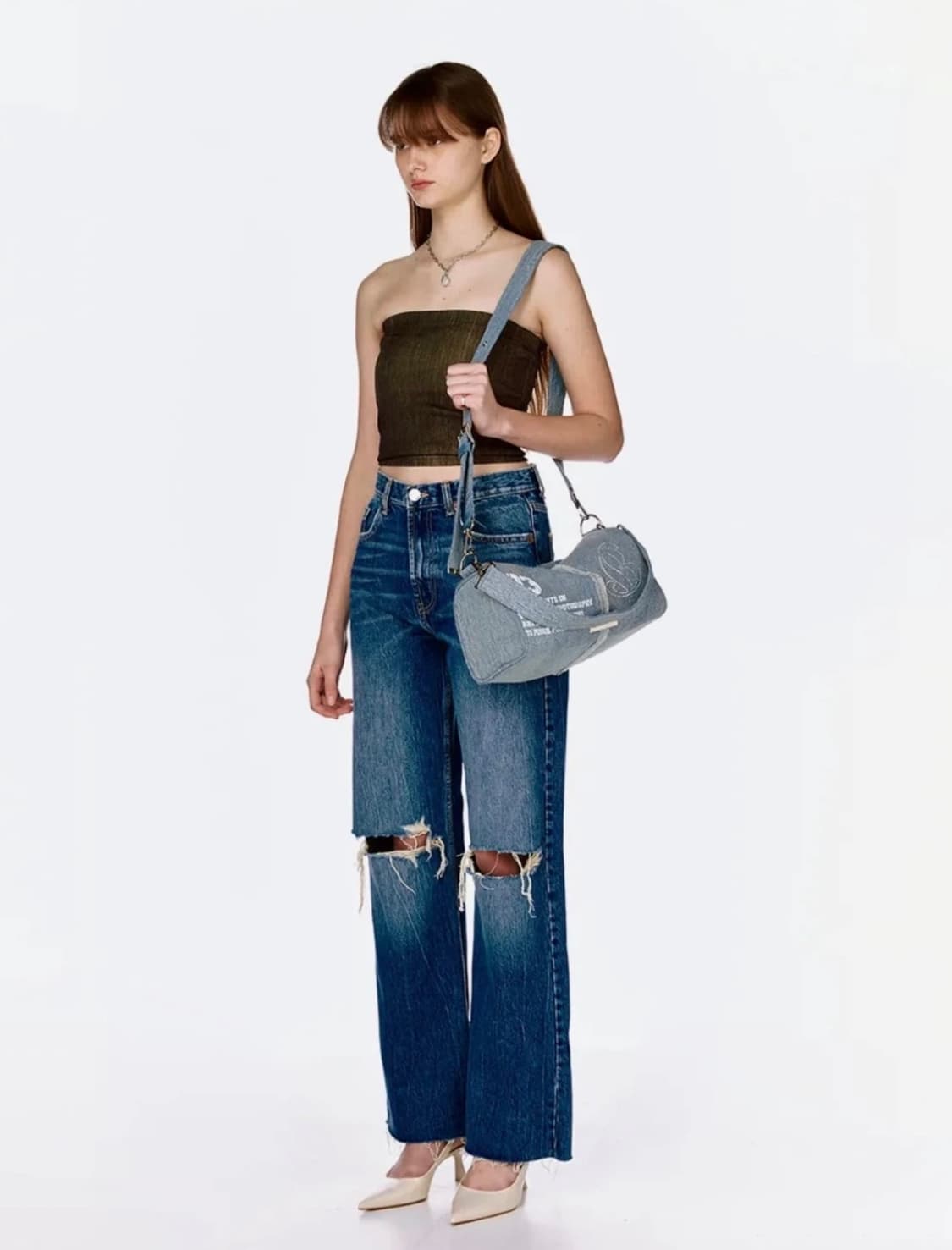 필인더블랭크 빈티지 데님 투웨이 백 상품이미지3